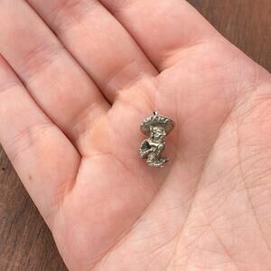 Vintage 925 Sterling Silver Sleeping Sombrero Man Pendant Bracelet Charm